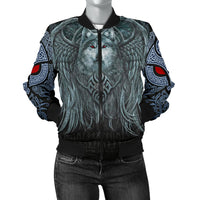 Viking Women's Bomber Jacket, Spiral Wolf Spirit RLT12 - Wonder Print Shop