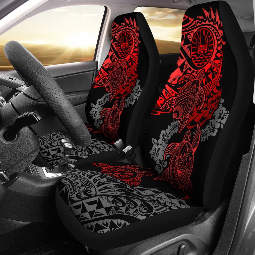 tahiti-polynesian-car-seat-covers-red-turtle-hibiscus-flowing