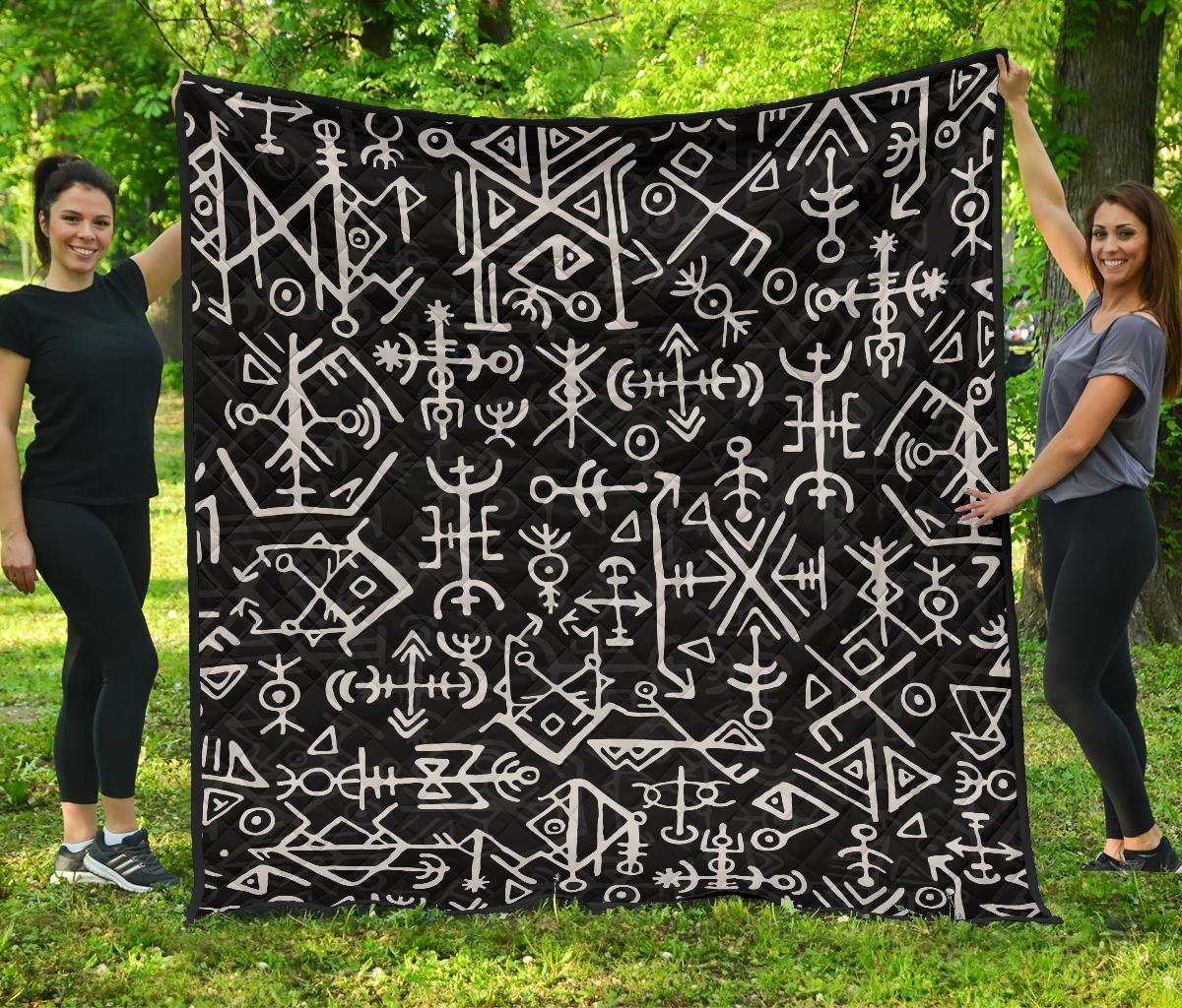 Viking Futhark Norse Islandic Premium Quilt RLT12 - Wonder Print Shop