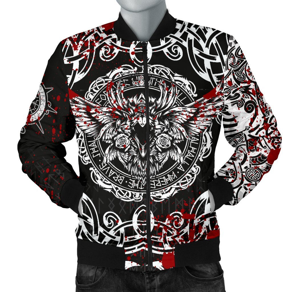 Viking Men's Bomber Jacket, Raven Blood RLT12 - Wonder Print Shop