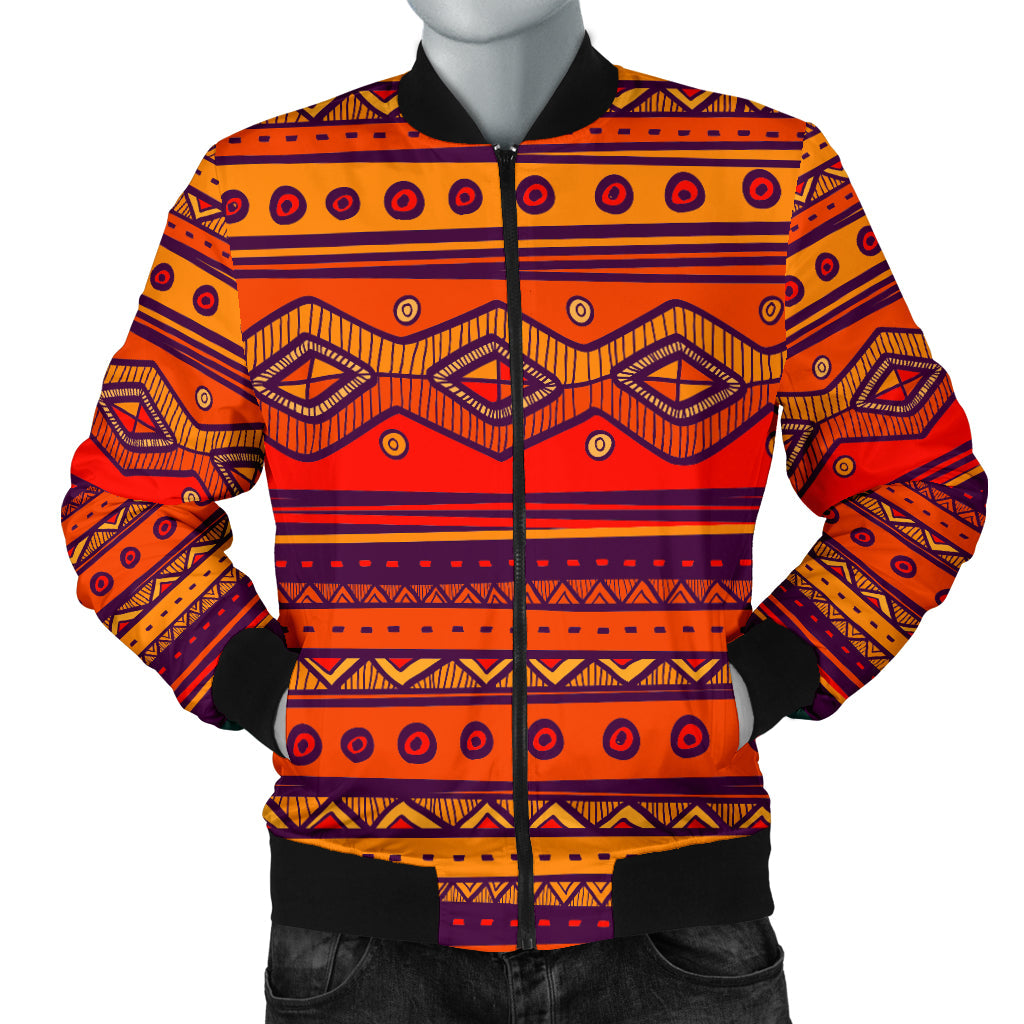 Pattern Color Orange Men's Bomber Jacket LT10 - Wonder Print Shop