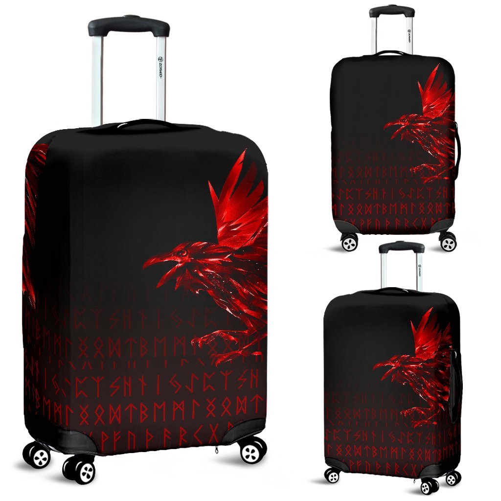 Viking Luggage Covers - The Raven Of Odin Rune, Red RLT12 - Wonder Print Shop