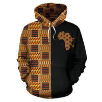 African Hoodie Kente Cloth - Bonwire Style The Half - Wonder Print Shop