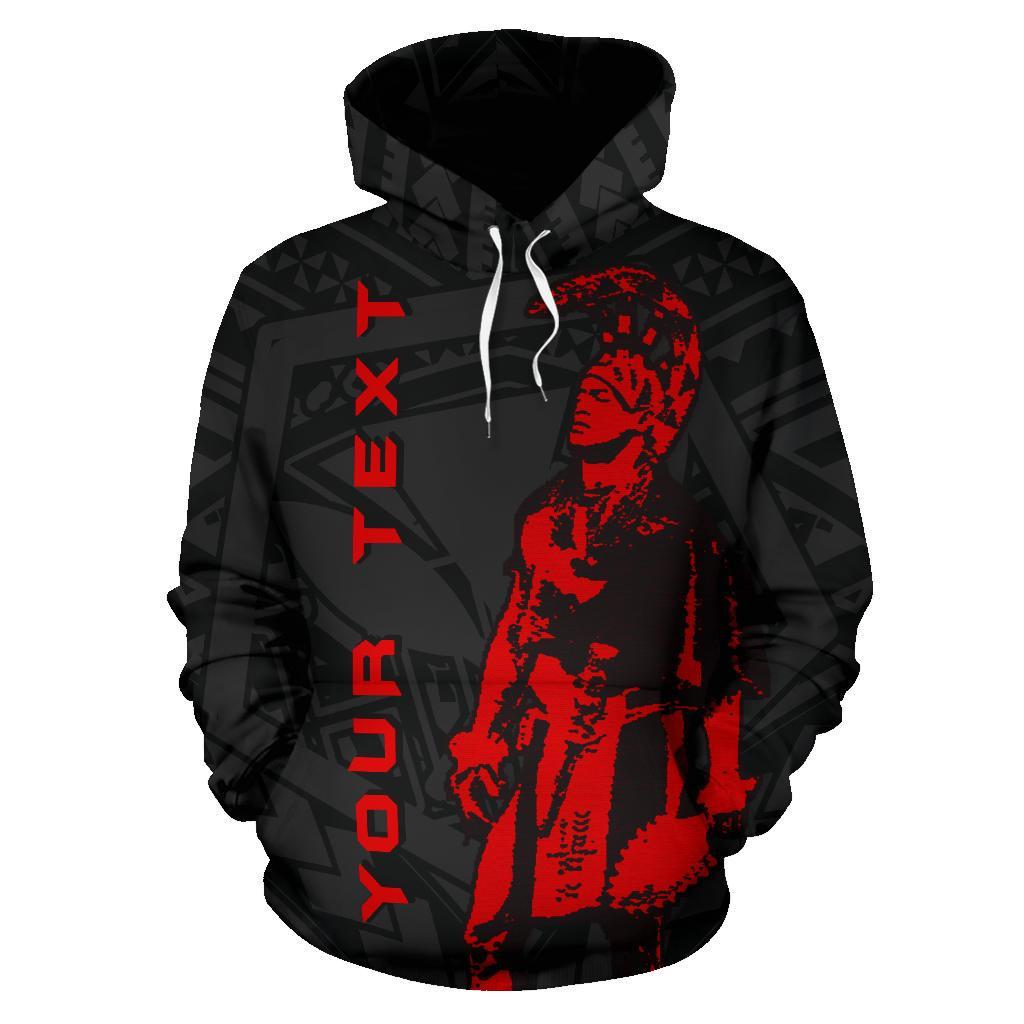 Polynesian Kakau Warrior Helmet Hawaii Custom Hoodie Red - Wonder Print Shop