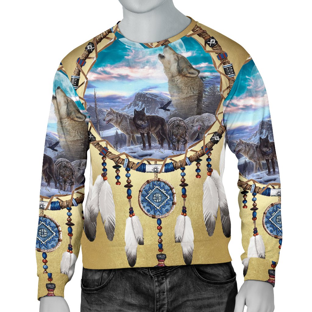 Wolves Dreamcatcher Native American 3D Sweatshirt LT10 - Wonder Print Shop