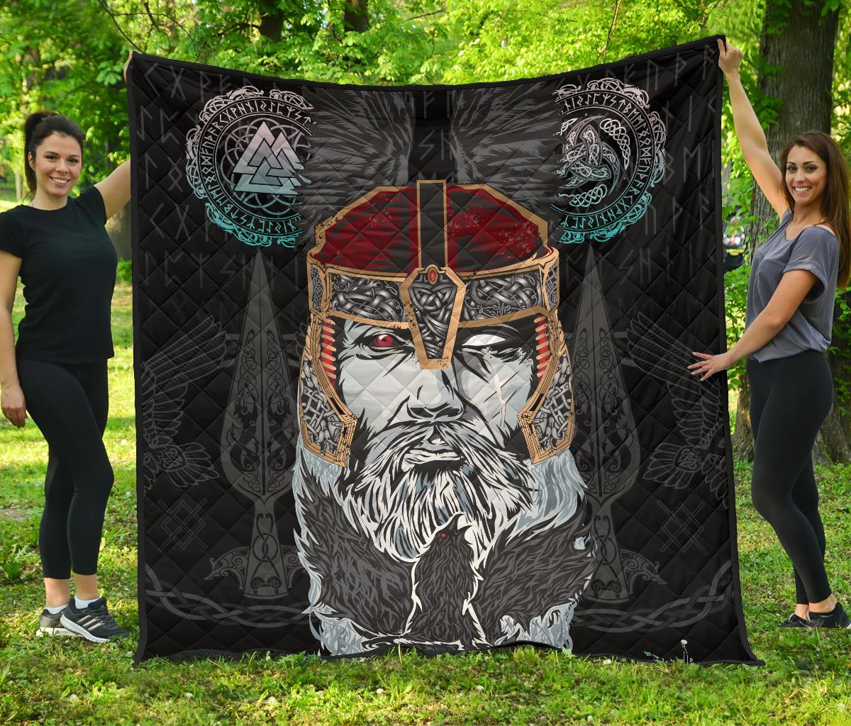 Viking Quilt Odin - Valknut and Triple Horn RLT12 - Wonder Print Shop