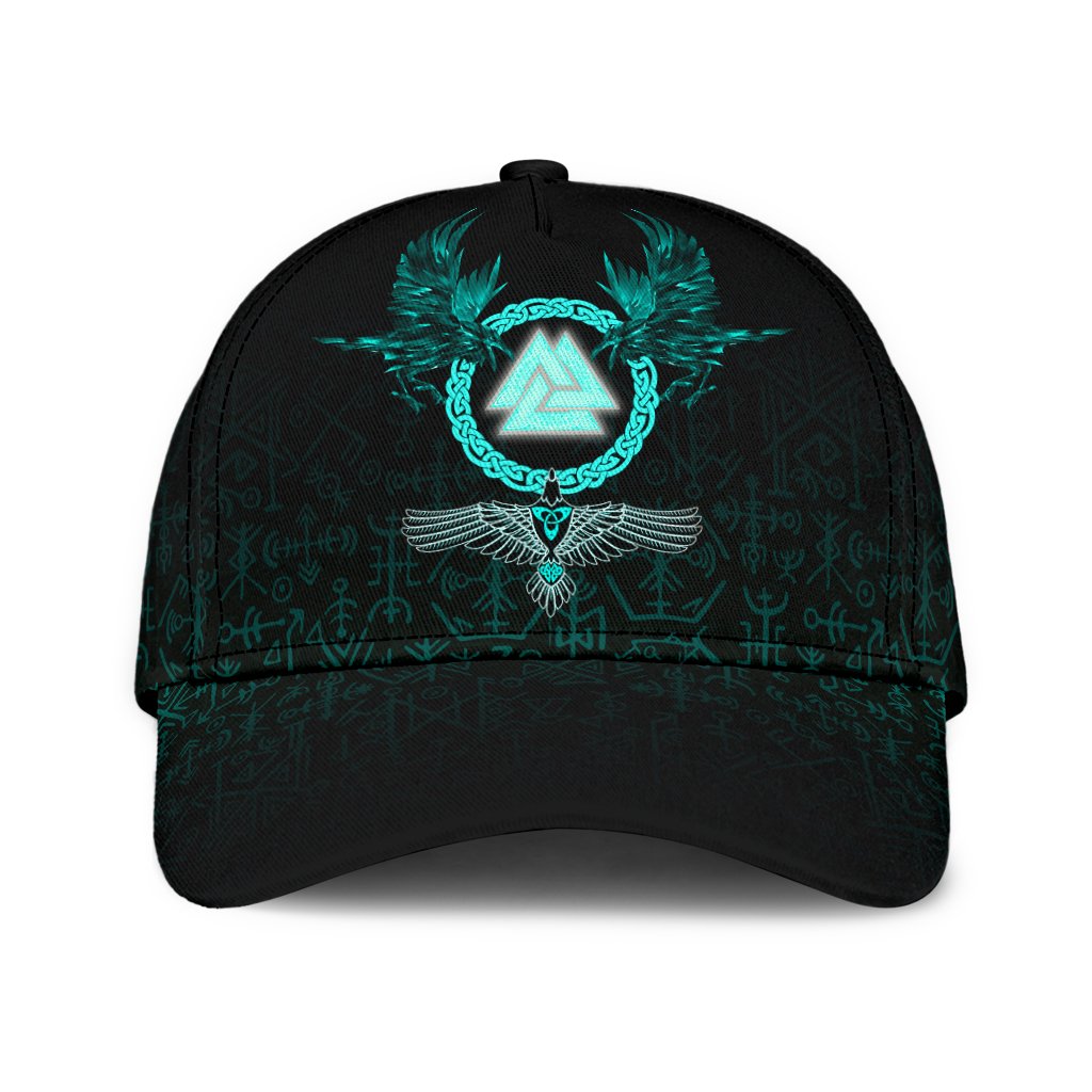 viking-classic-cap-three-raven-and-valknut-cyan