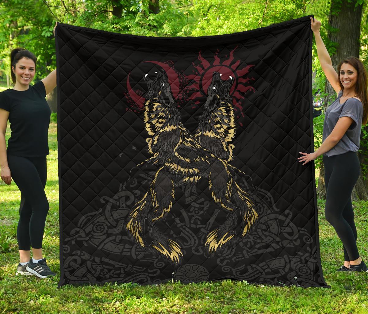 Viking The Wolves Skoll and Hati Quilt RLT12 - Wonder Print Shop