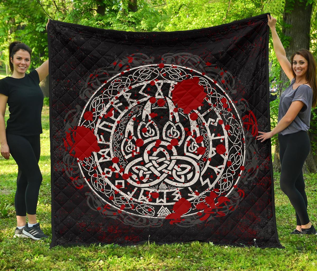 Viking Premium Quilt - Viking Bear Claws Blood Tattoo RLT12 - Wonder Print Shop