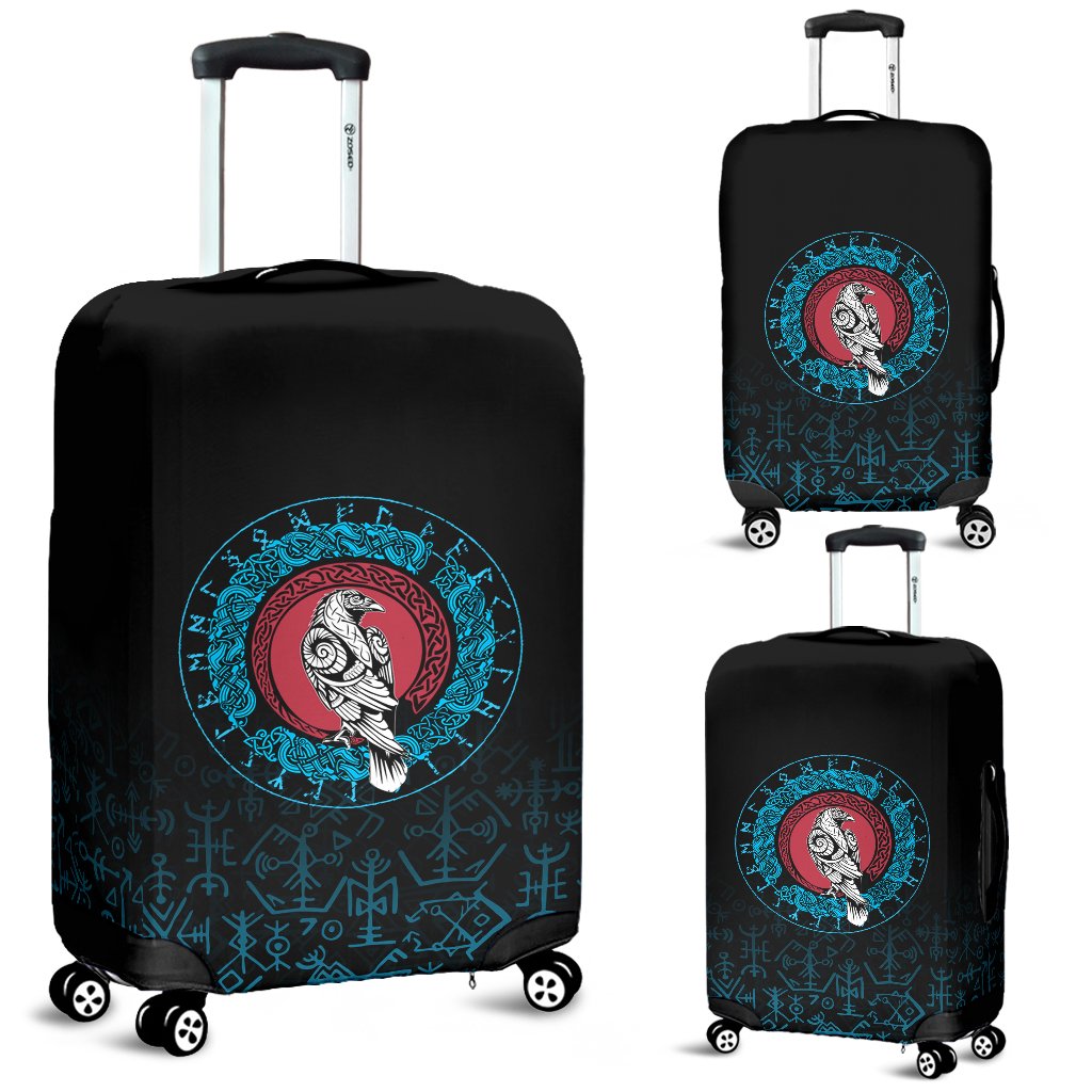 Viking Luggage Covers - Raven Celtic Cyan RLT12 - Wonder Print Shop