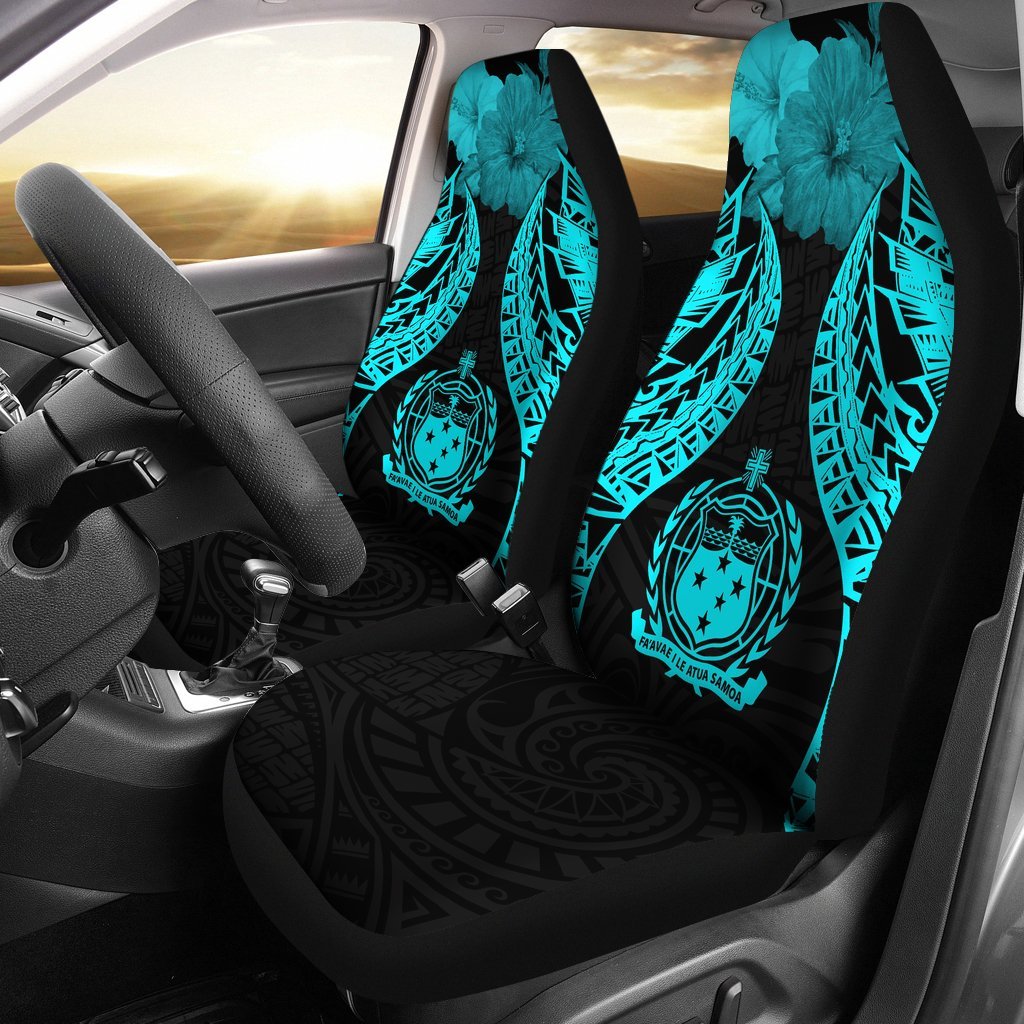 samoa-polynesian-car-seat-covers-pride-seal-and-hibiscus-neon-blue