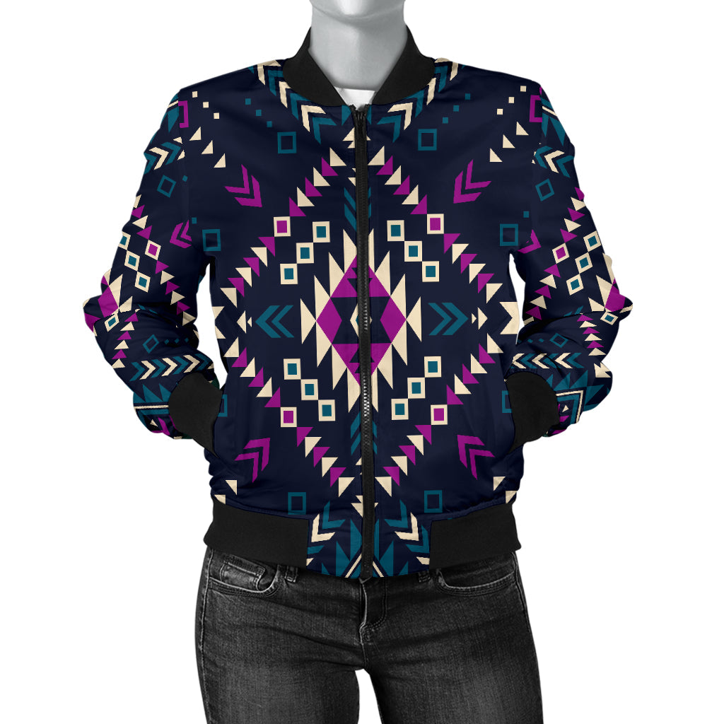 Dark Color Pattern Women's Bomber Jacket LT10 - Wonder Print Shop