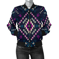 Dark Color Pattern Women's Bomber Jacket LT10 - Wonder Print Shop