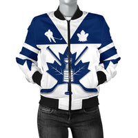 Canada Hockey Maple Leaf Champion Women Bomber Jacket - Wonder Print Shop
