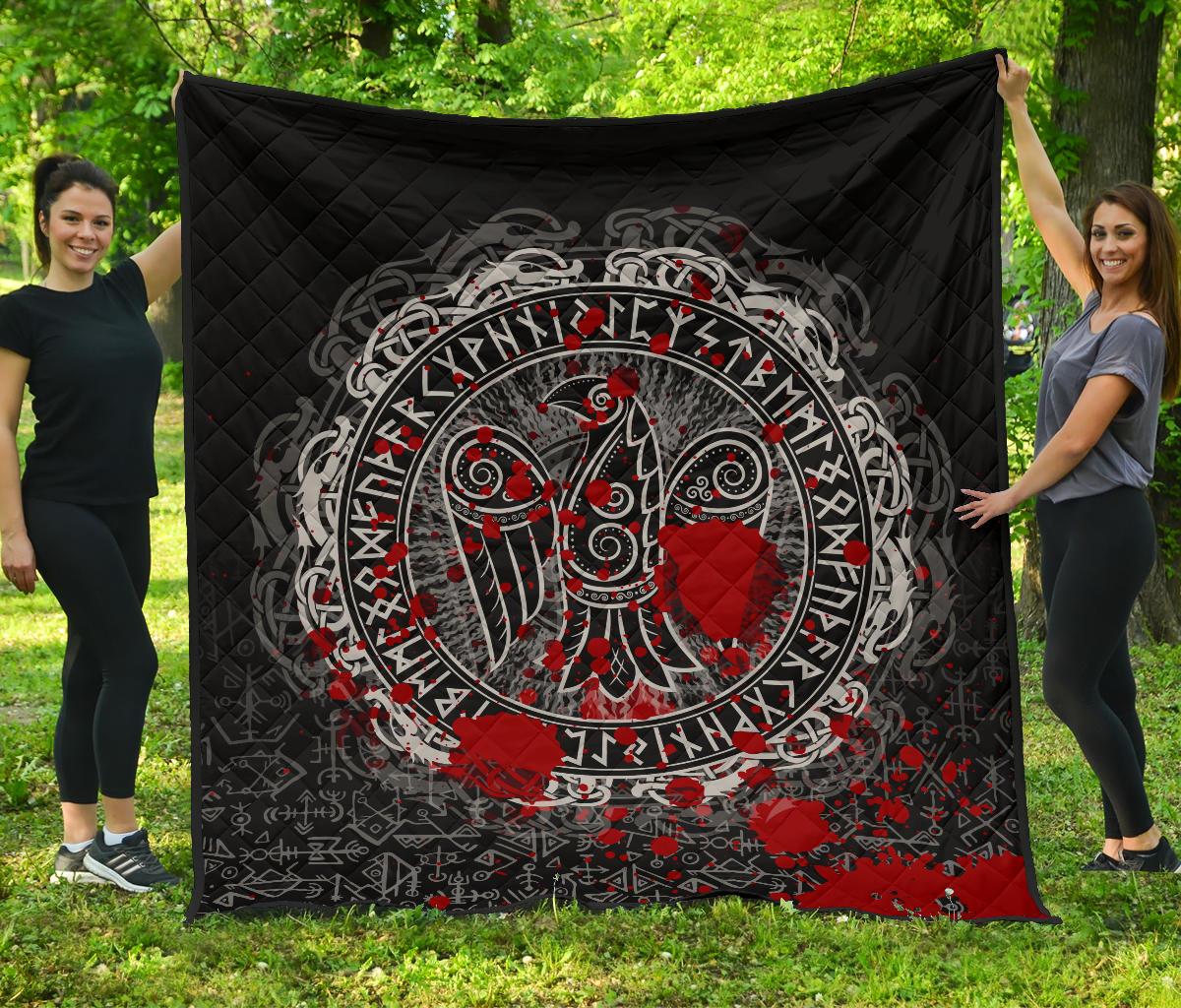 Viking Premium Quilt - Raven Celtic Tattoo Blood RLT12 - Wonder Print Shop