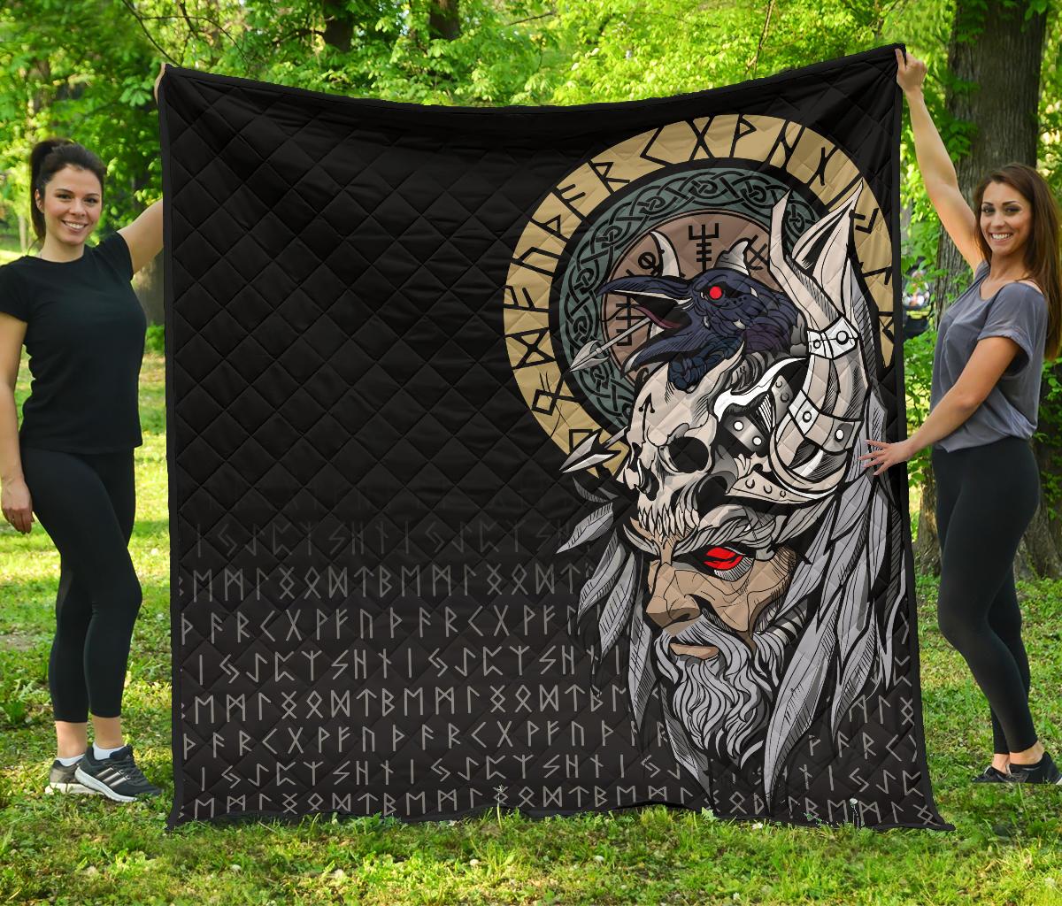 Viking Odin Raven Premium Quilt RLT12 - Wonder Print Shop