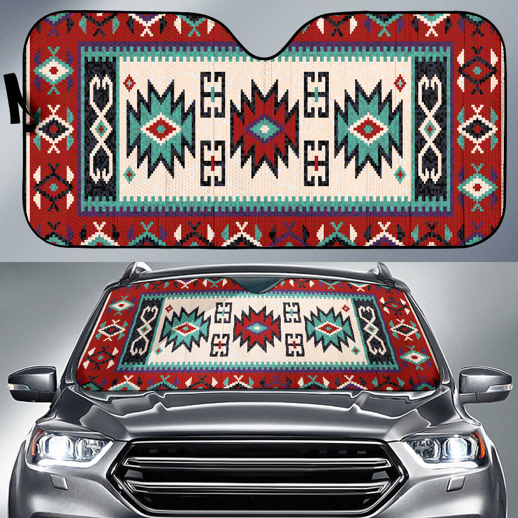 native-american-geometric-red-pattern-auto-sun-shades