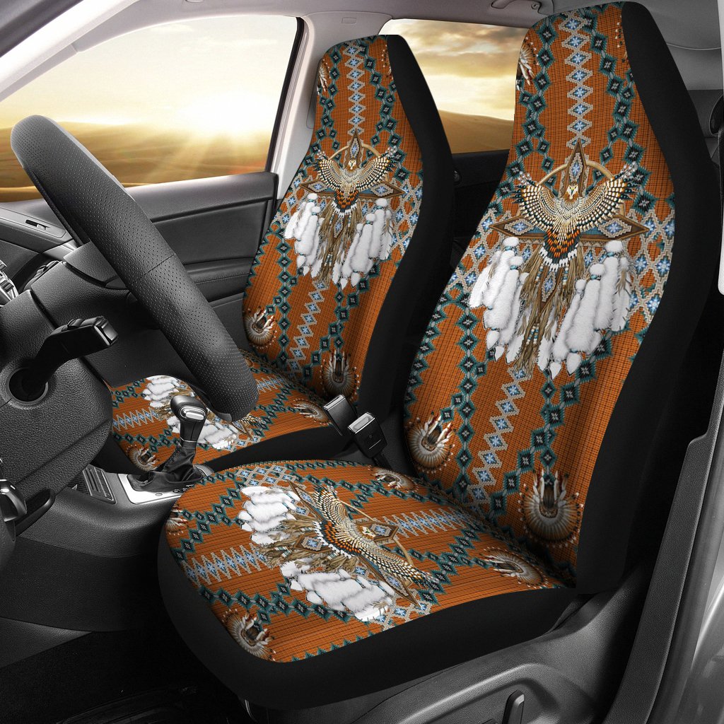 Snow Owl Symbol Native American Pride Car Seat Covers LT10 - Wonder Print Shop