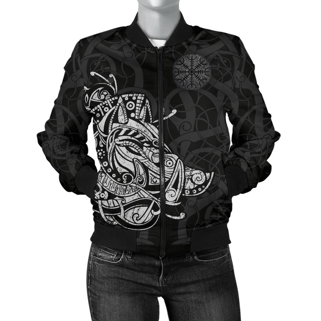 Viking Boar Women's Bomber Jacket RLT12 - Wonder Print Shop