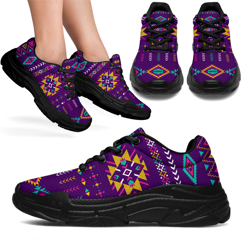 native-american-light-purple-pattern-chunky-sneakers