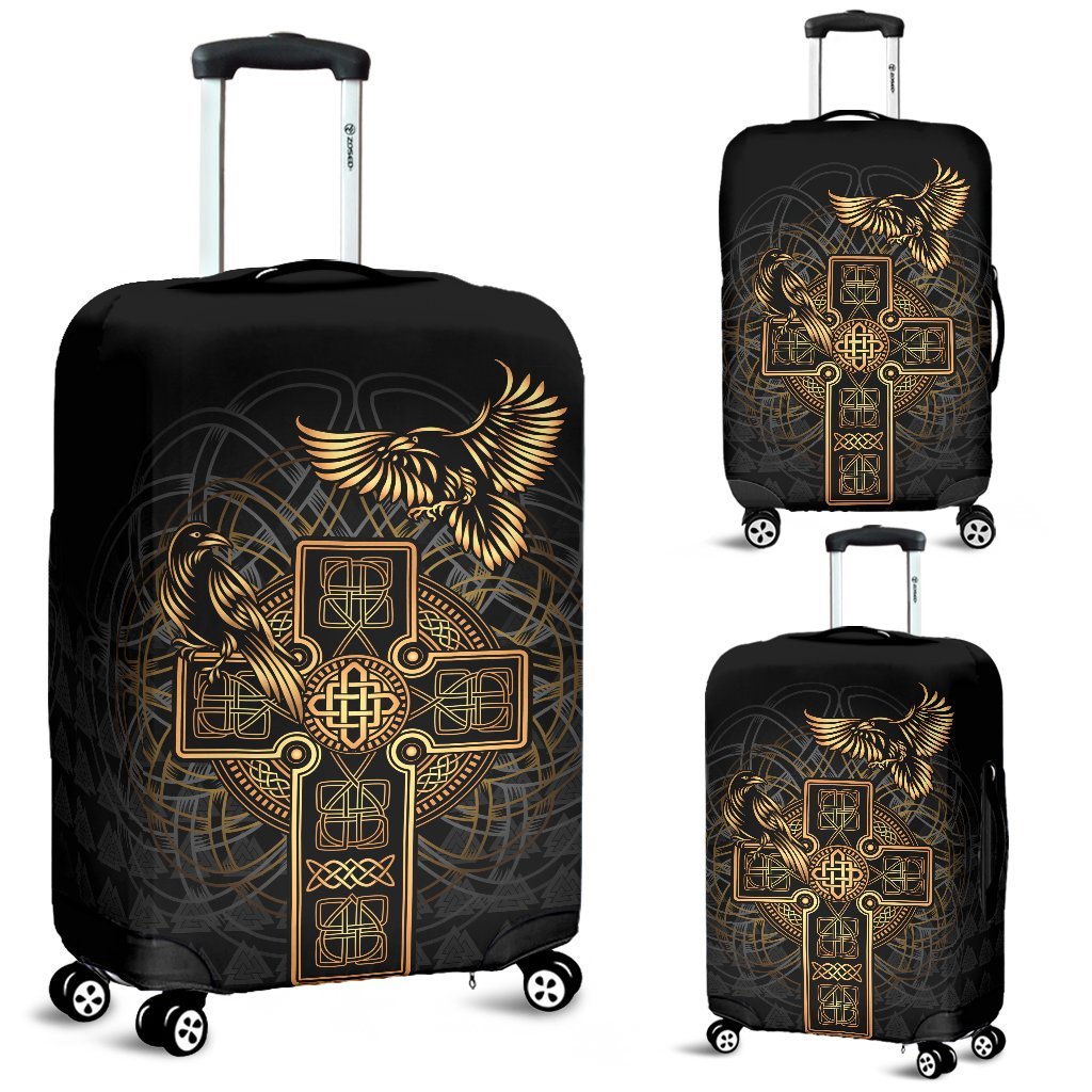 Viking Luggage Covers - Odin's Celtic Raven Tattoo RLT12 - Wonder Print Shop