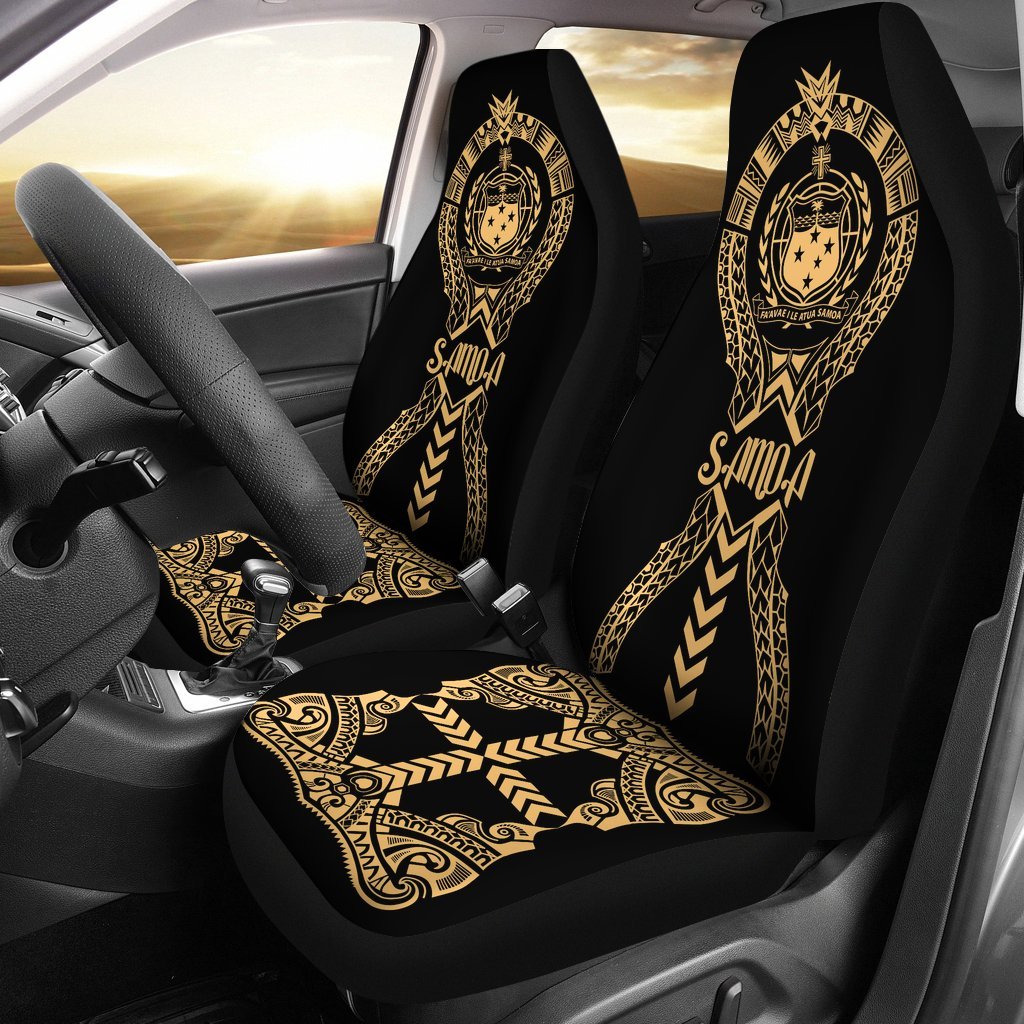 samoa-car-seat-covers-samoa-coat-of-arms-polynesian-tribal-gold