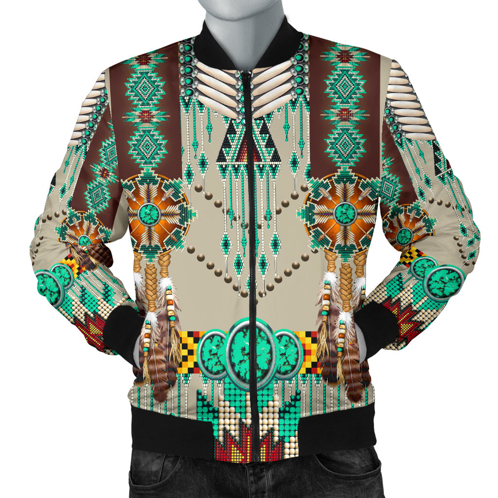 Green Pattern Breastplate Men's Bomber Jacket LT10 - Wonder Print Shop