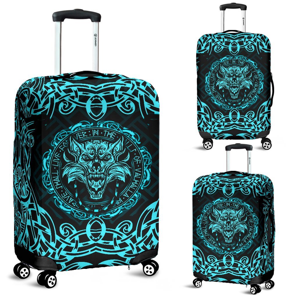 Viking Luggage Covers - Fenrir Viking Cyan 3D RLT12 - Wonder Print Shop