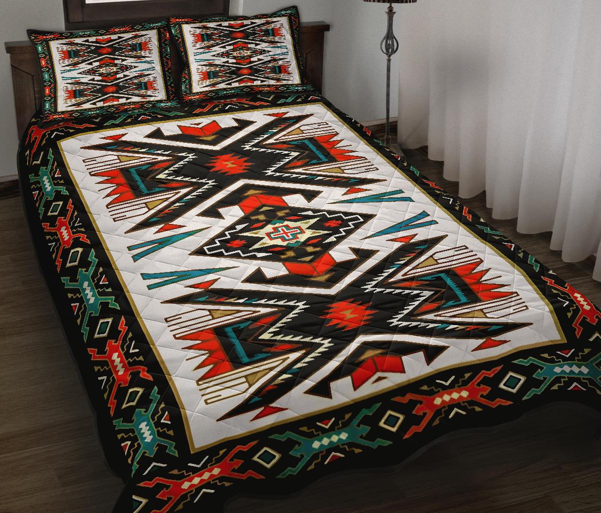 Tribal Color Pattern Native American Design Quilt Bed Set LT10 - Wonder Print Shop