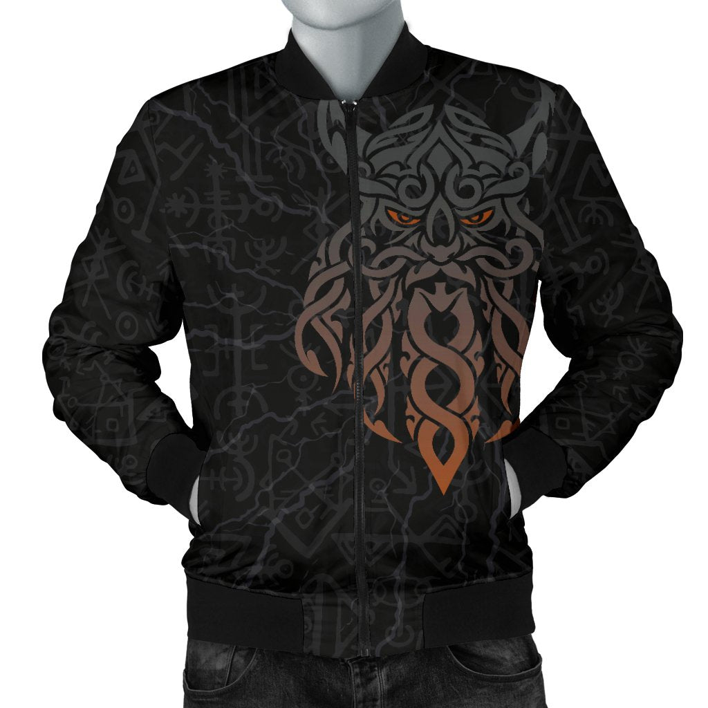 Viking Men's Bomber Jacket, Odin God Furthark Tattoo Special RLT12 - Wonder Print Shop