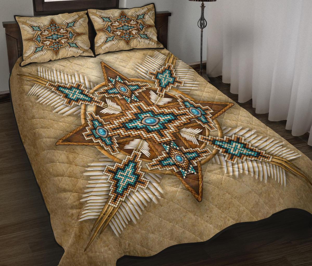 Brown Arts Native American Quilt Bed Set LT10 - Wonder Print Shop