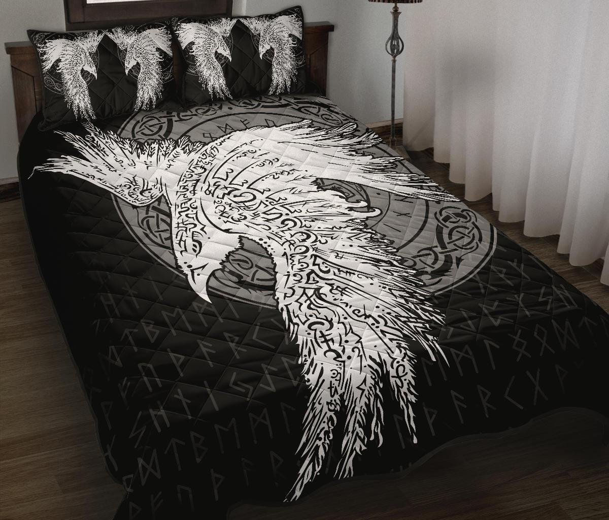 Viking Quilt Bed Set Mystical Raven Tattoo Special RLT12 - Wonder Print Shop