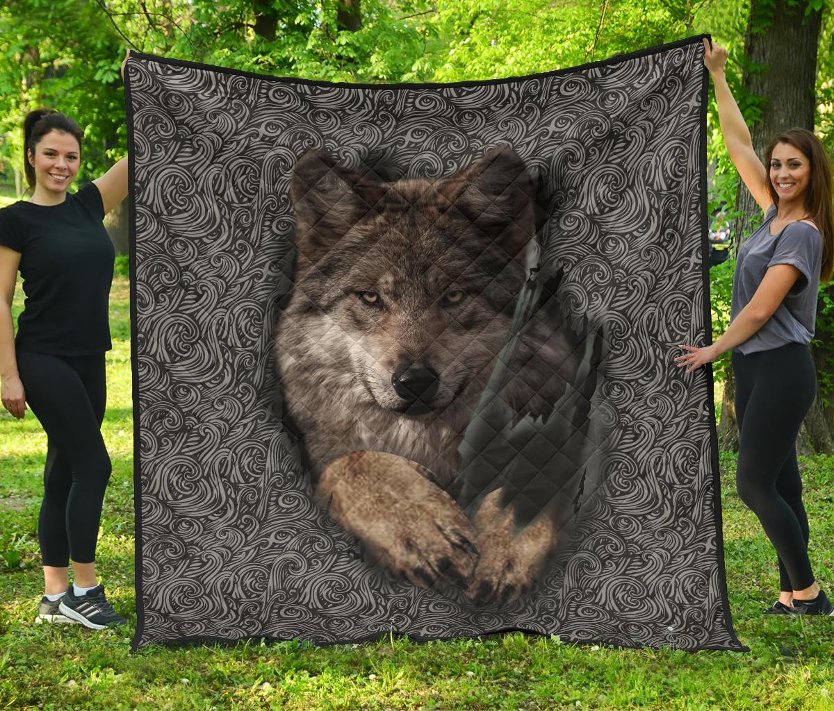 Wolf Escape Native American Premium Quilt LT10 - Wonder Print Shop