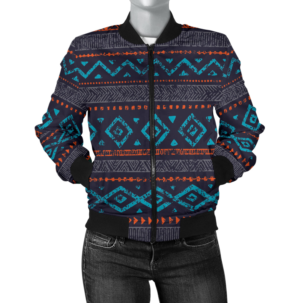 Seamless Ethnic Ornaments Women's Bomber Jacket LT10 - Wonder Print Shop
