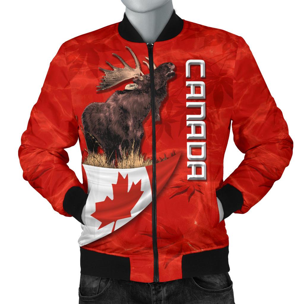 Canada Moose Men Bomber Jacket Maple Leaf - Wonder Print Shop