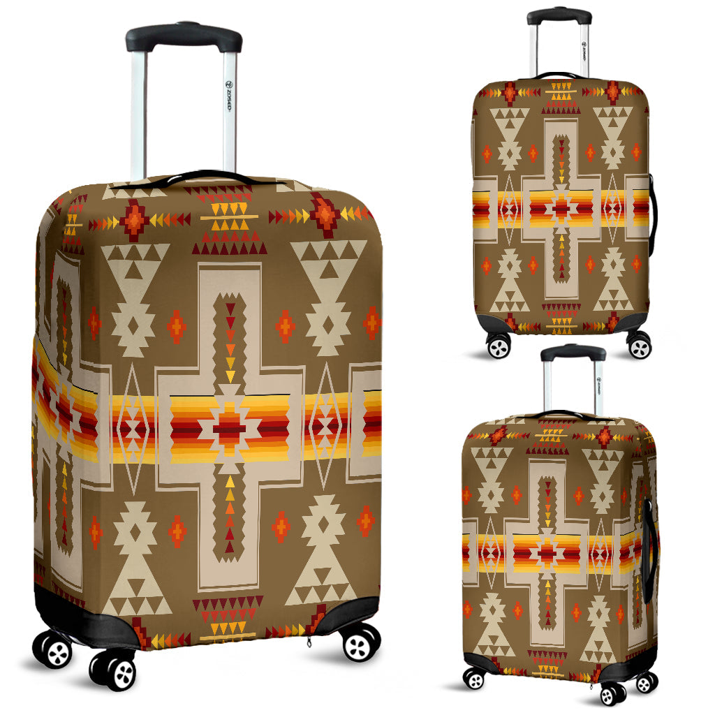 Light Brown Tribe Design Native American Luggage Covers LT10 - Wonder Print Shop