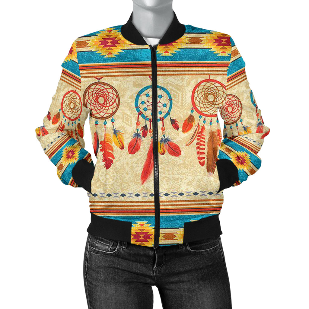 Feather Dream Catchers Women's Bomber Jacket LT10 - Wonder Print Shop