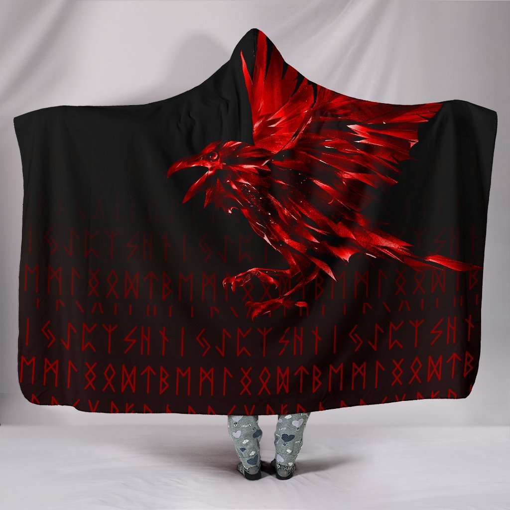 viking-hooded-blanket-the-raven-of-odin-rune-red