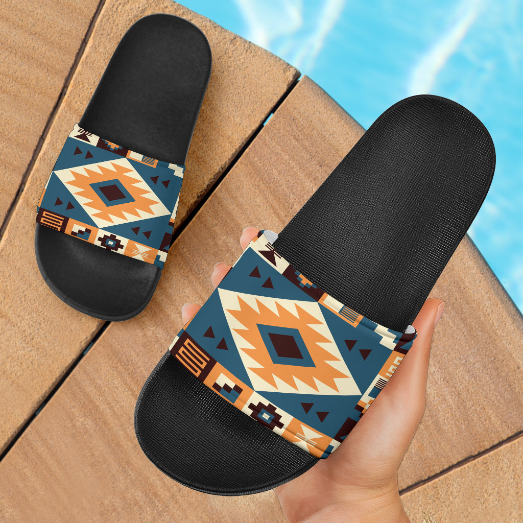 navy-arrow-pattern-slide-sandals