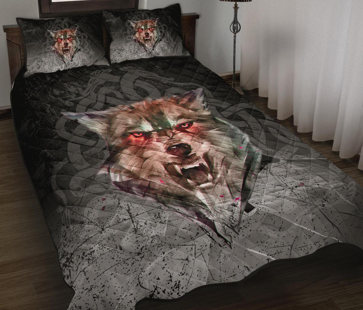 Viking Quilt Bed Set - Fenrir Norse Wolf RLT12 - Wonder Print Shop