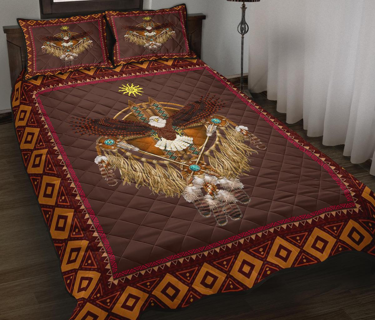 Eagle Sun Dreamcatcher Native American Quilt Bed Set LT10 - Wonder Print Shop