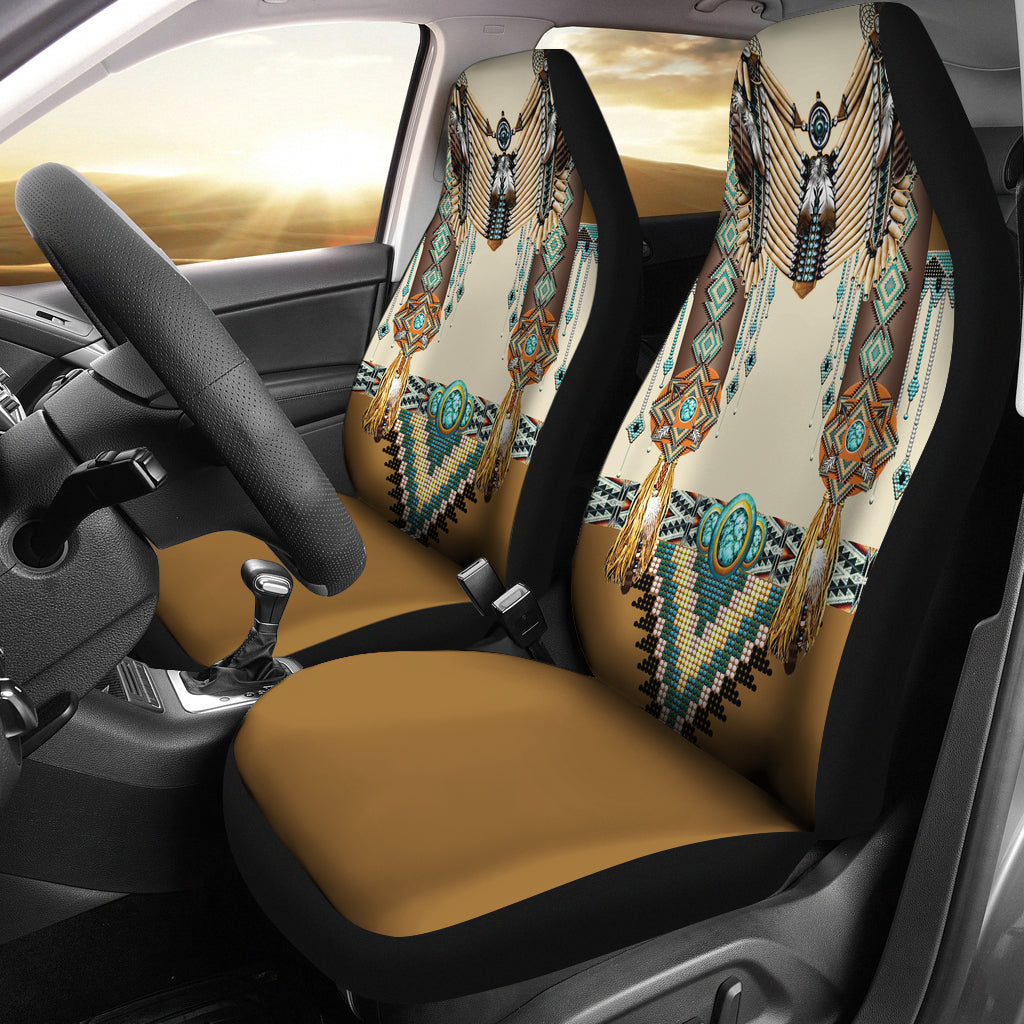 Brown Pattern Breastplate Native American Car Seat Cover GB NAT00059 CARS01 LT10 - Wonder Print Shop