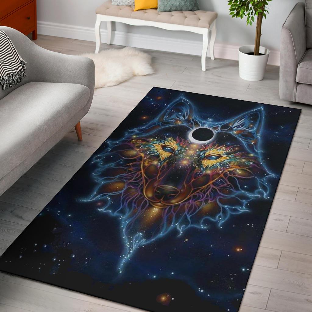 Wolf Galaxy Native American Design Area Rug LT10 - Wonder Print Shop