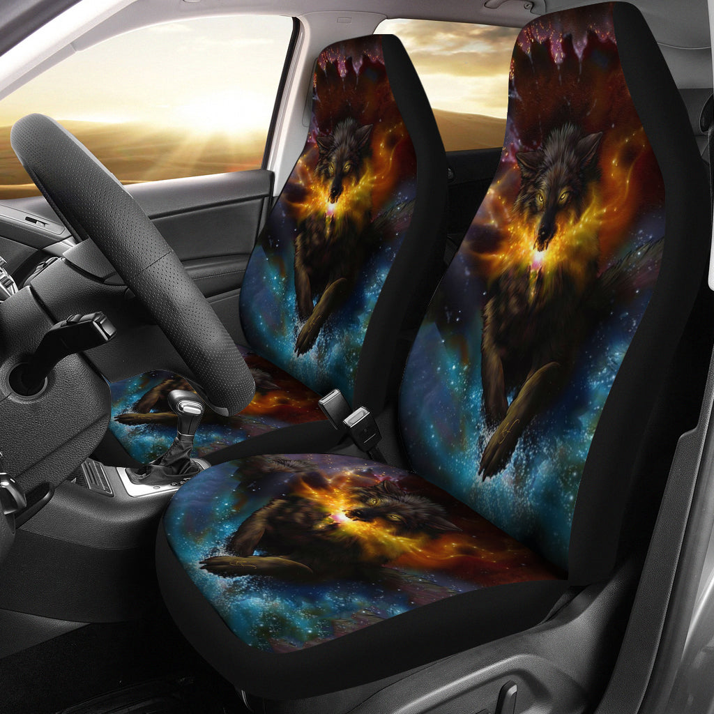 Fantasy Hintergrund Galaxy Wolf Car Seat Covers LT10 - Wonder Print Shop
