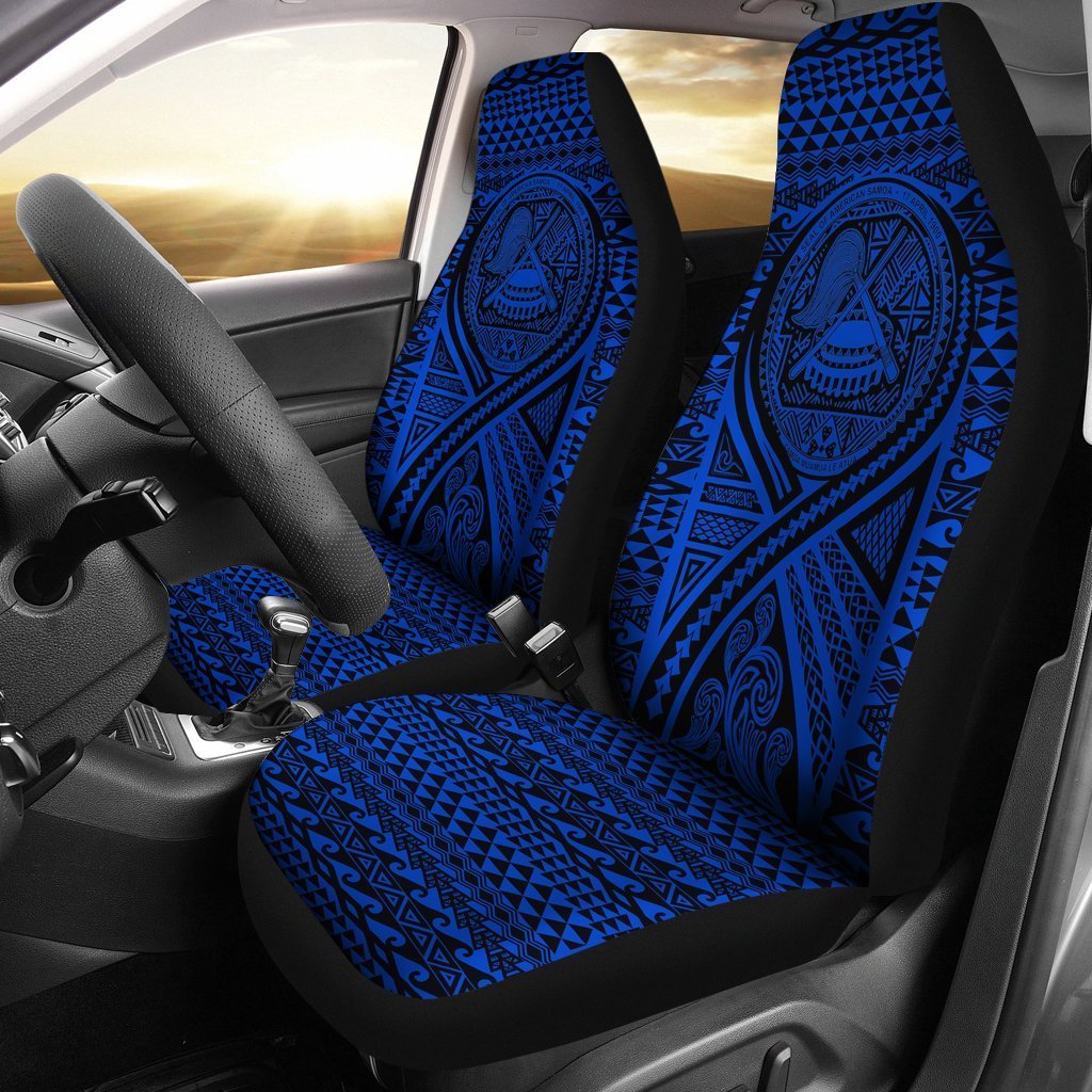 american-samoa-car-seat-cover-american-samoa-seal-polynesian-tattoo-blue
