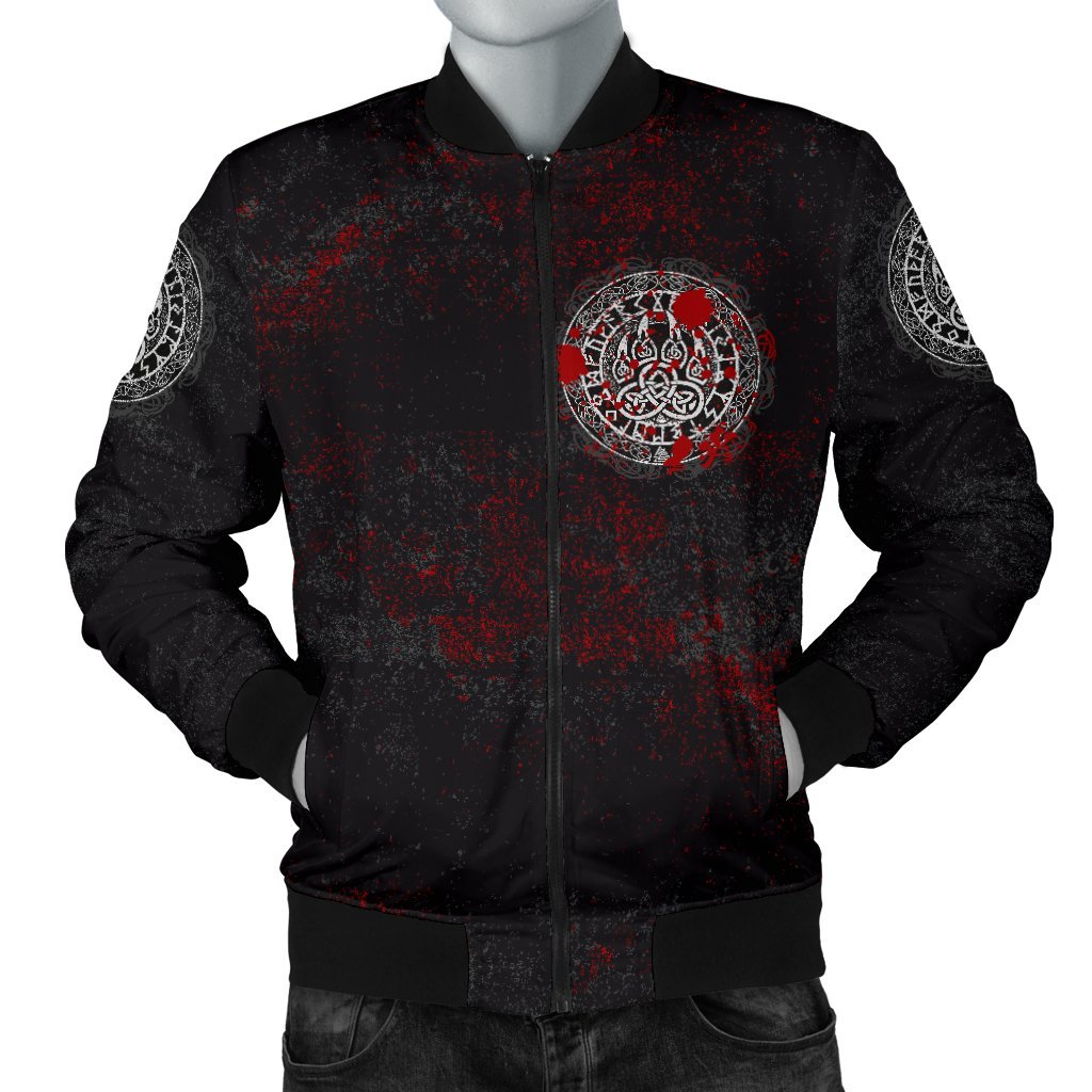 Viking Men's Bomber Jacket - Viking Bear Claws Blood Tattoo RLT12 - Wonder Print Shop