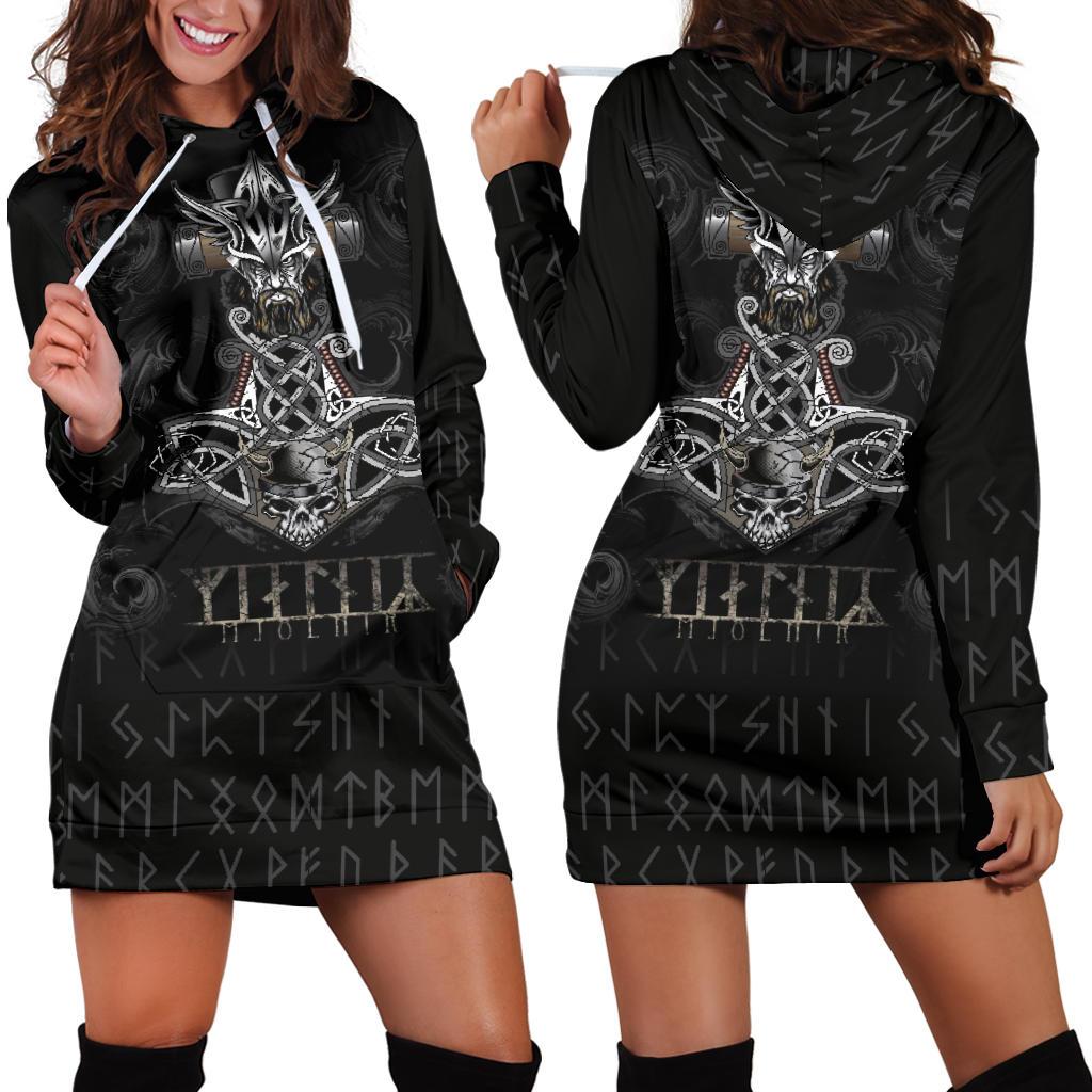 Viking Hoodie Dress Mjolnir RLT12 - Wonder Print Shop