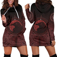 Viking Hoodie Dress, Ethnic Odin Raven Red RLT12 - Wonder Print Shop