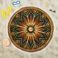 Naumaddic Arts Brown Stone Native American Design Beach Towel LT10 - Wonder Print Shop