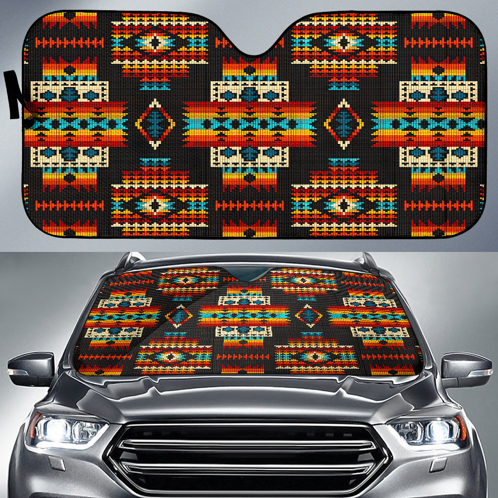 black-pattern-native-american-auto-sun-shades